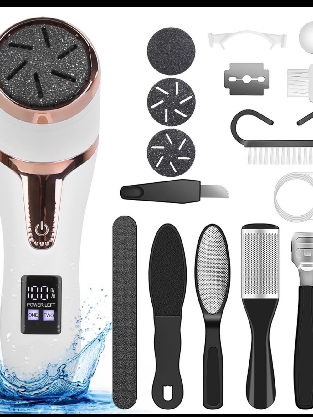 17pcs electric foot callus remover with vacuum foot grinder rechargeable